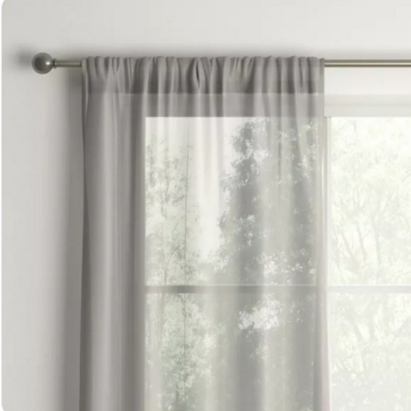Set of sheer voile windiw curtain panel -Gray - Picture 3 of 3